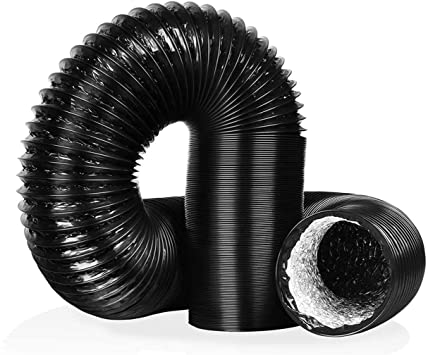 Black PVC/Aluminium Flexible Ducting x 10m
